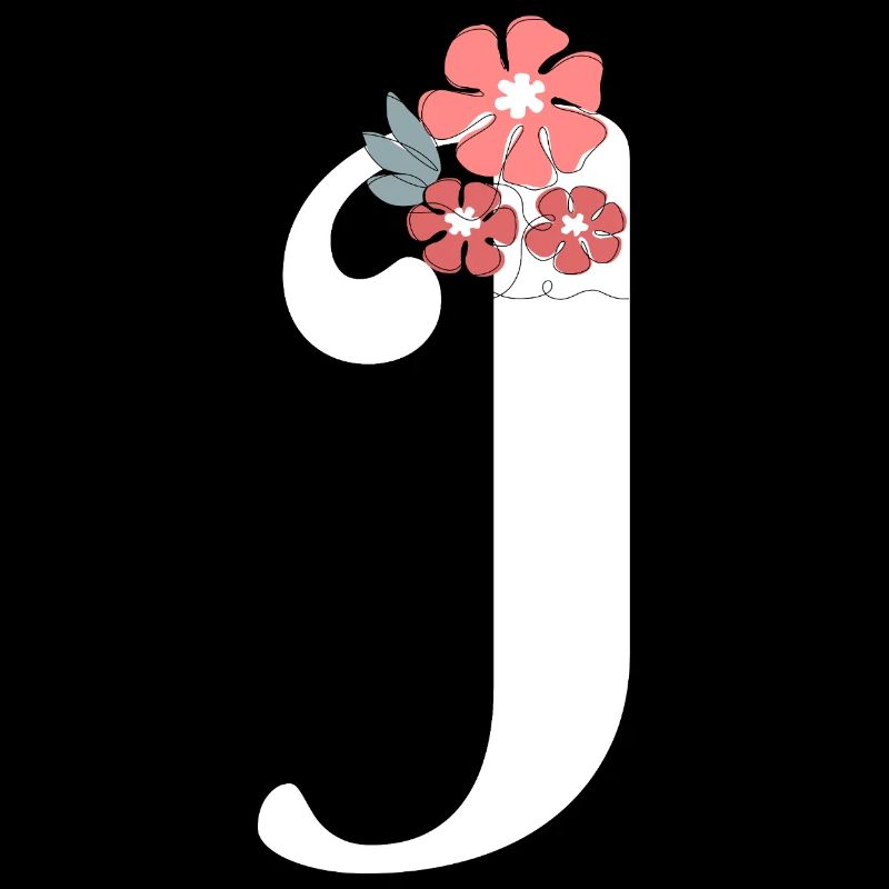 Lettre j fleurs minimalistes