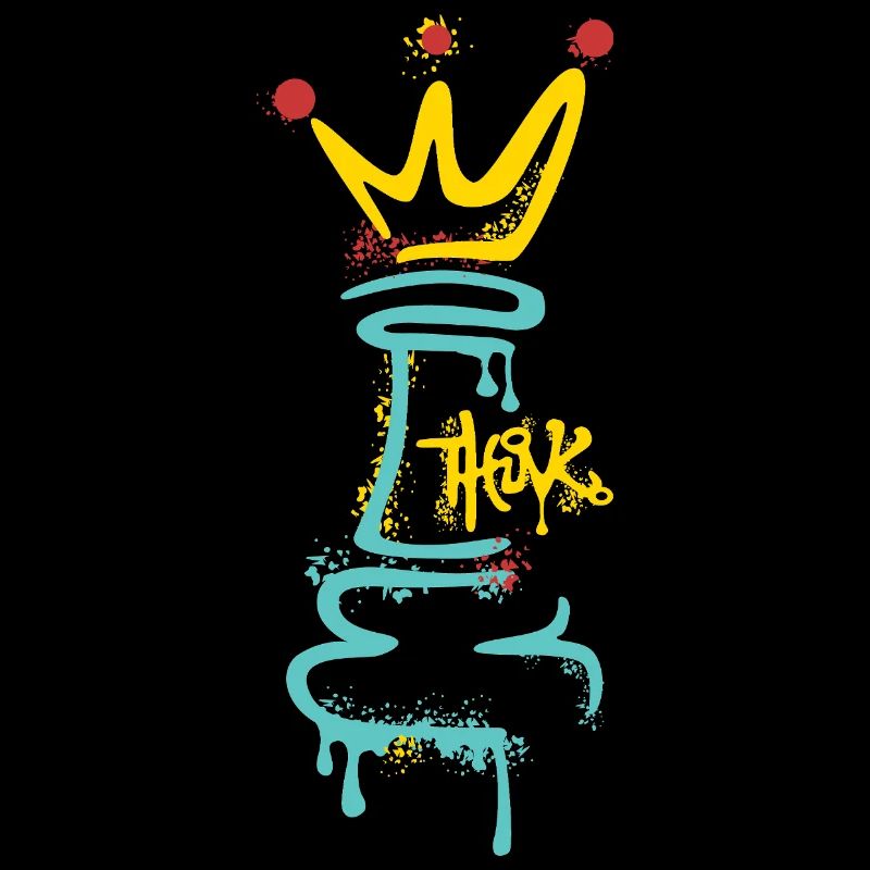 Chess Figure Graffiti with Crown – Street Art
