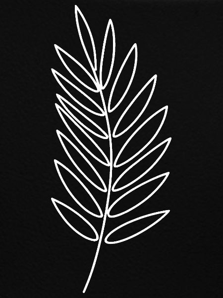 Minimalistischer Blattzweig Linienstudie