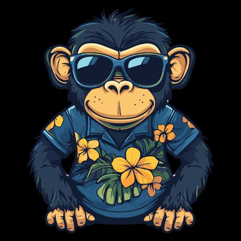 Affe Comic Cool Sommer