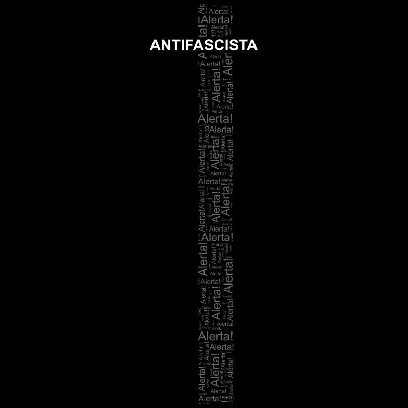Alerte! Antifasciste ! - Word art blanc/gris