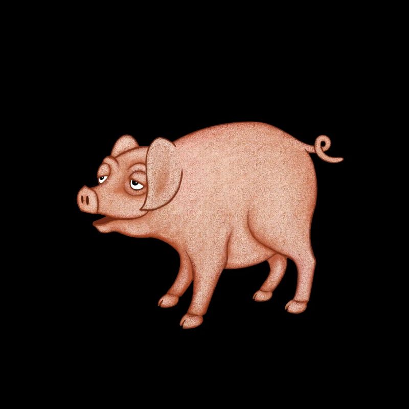 Humorous Pig Character