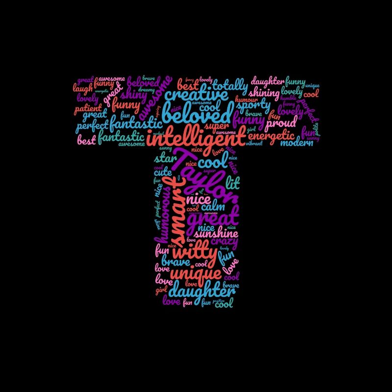 Taylor word cloud letter T gift for Taylor