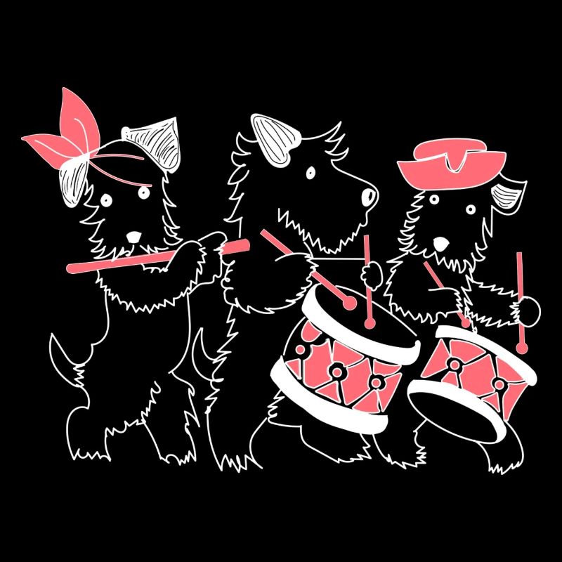 Chiens Musique Batterie Flûte Douce