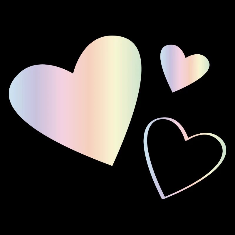Pastel arc-en-ciel Coeurs