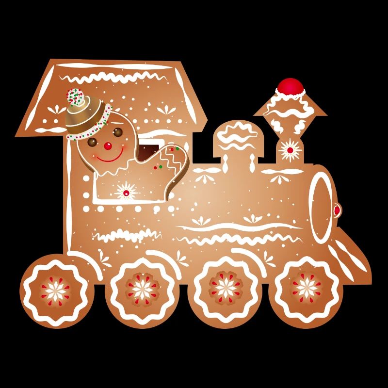 Gingerbread man as train driver in the gingerbread train