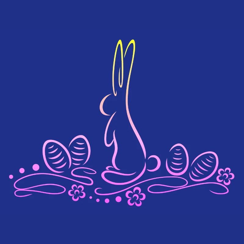 Easter Bunny Silhouette with Easter Eggs