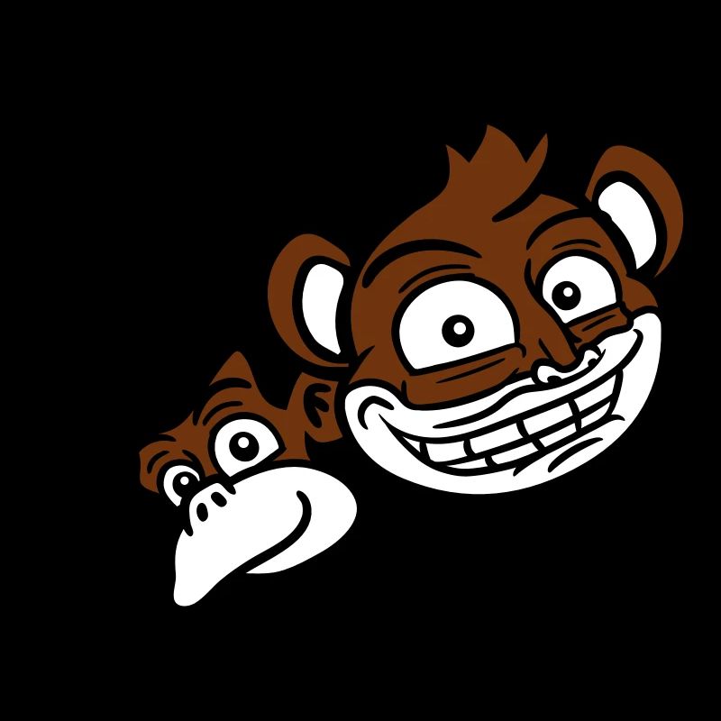 2 Lustige Affen Gesichter Zwei Freunde Crew Team