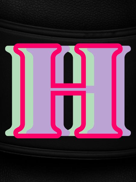 Multi-coloured letter h