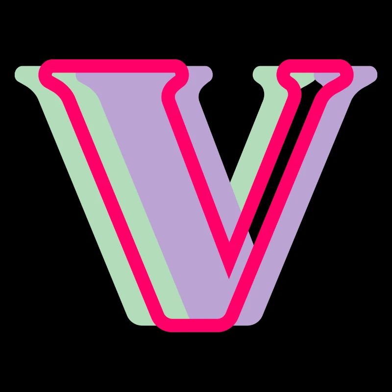 Mehrfarbiger Buchstabe V