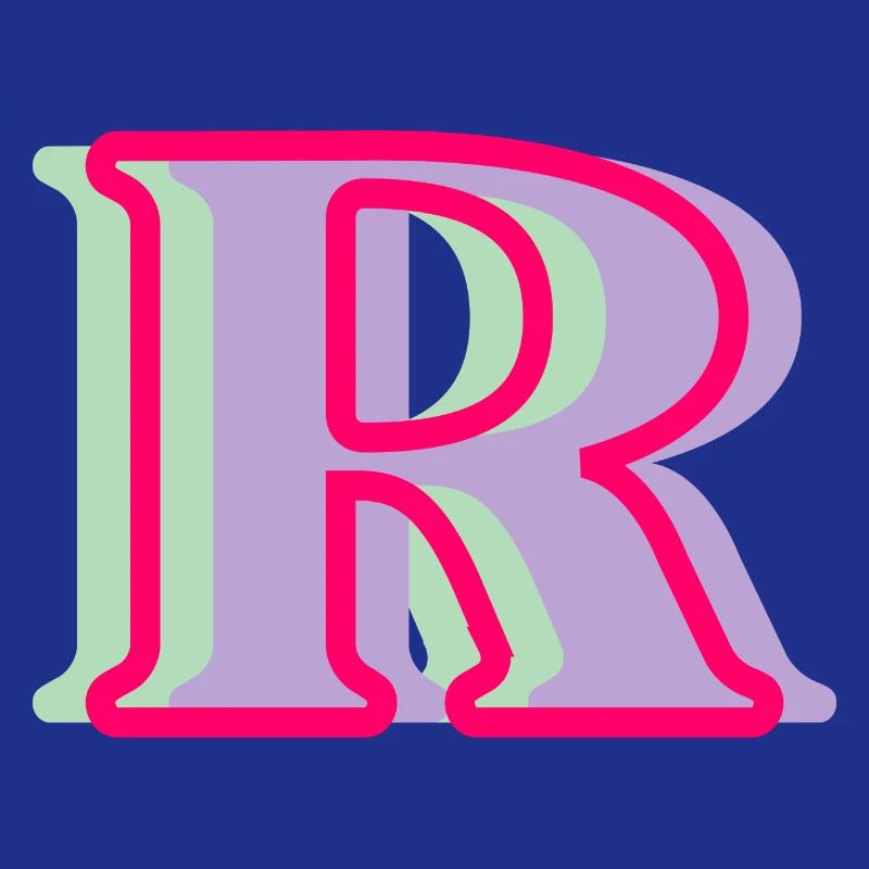 Lettre r multicolore