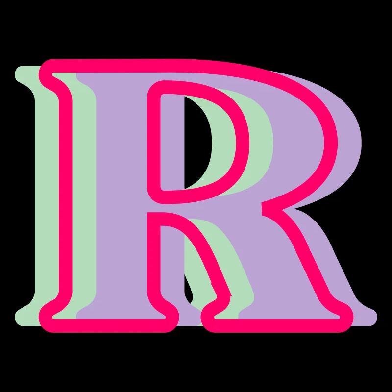 Mehrfarbiger Buchstabe r