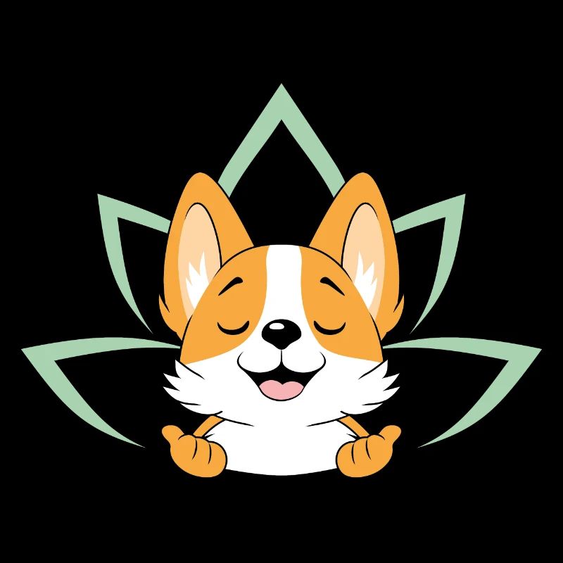 Meditierender süßer Corgi-Hund