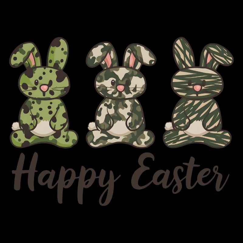 Happy Easter Bunny – Coole Häschen Camouflage Fell