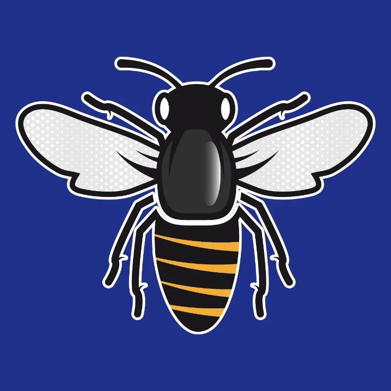 Stilisierte Biene - Insektenmotiv im Patch-Stil