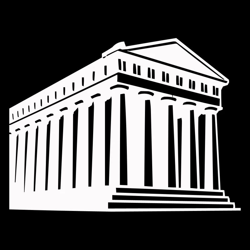 Ancient Greek temple illustration