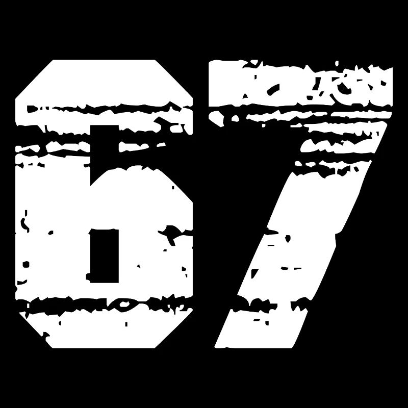 Nombre 67 en contraste noir et blanc
