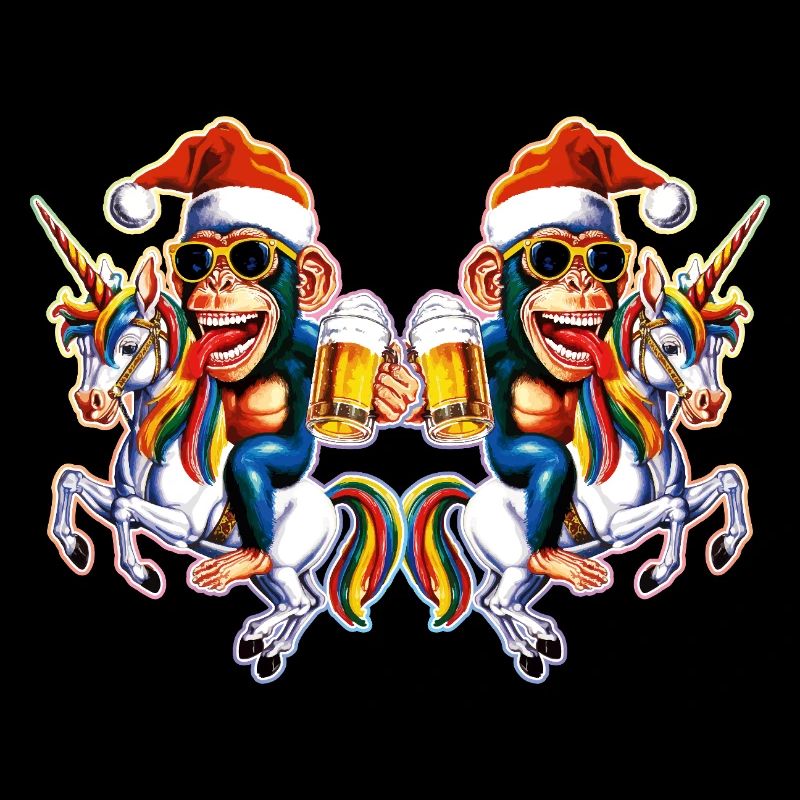 Affe Weihnachten Einhorn Christmas Party