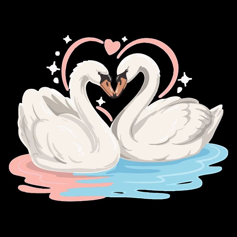 Cœur de cygne dans l’eau