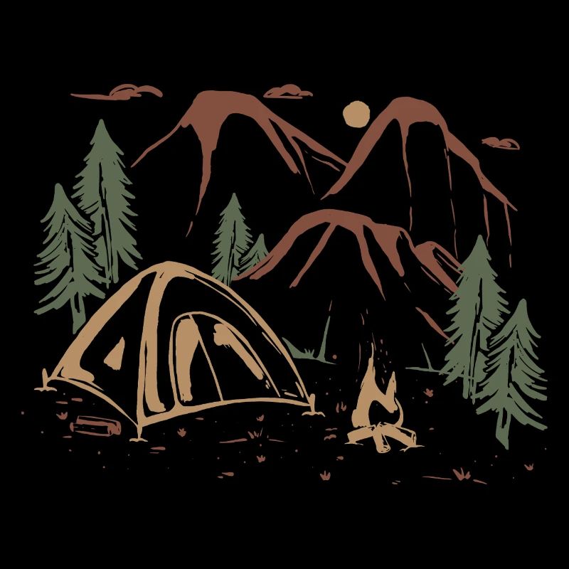 Backcountry Camp Night Sketch
