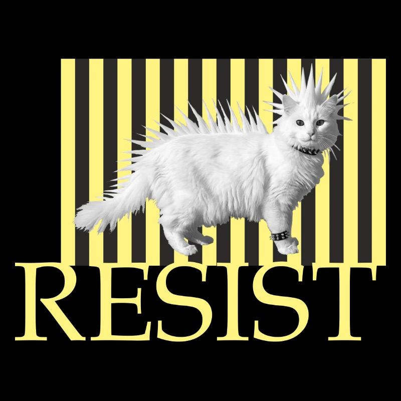 Résiste au chat coquin rayé Punk Chat drôle
