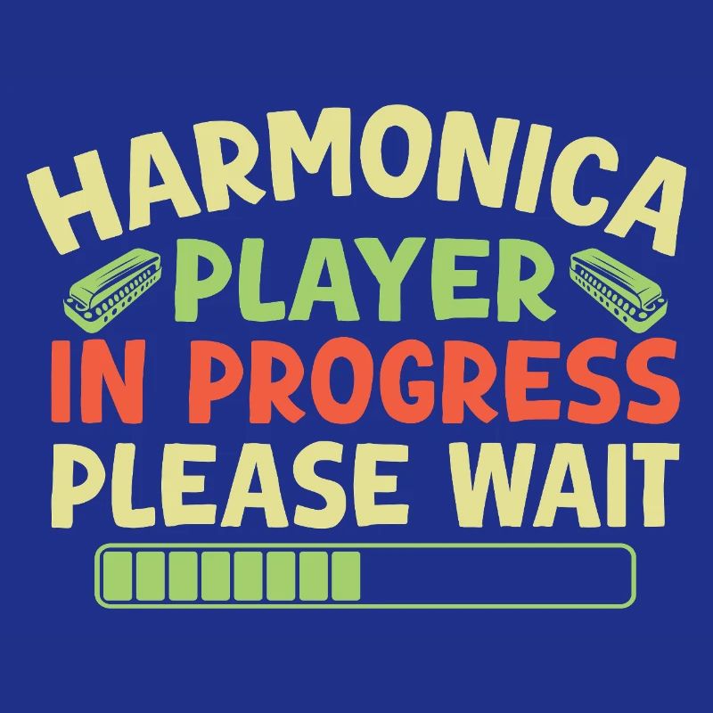 Funny Harmonica Player In Progress Harmonica