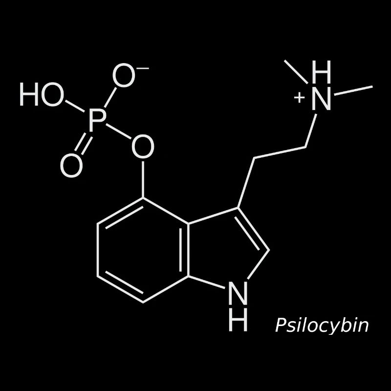 Molécule de psilocybine - blanche avec nom