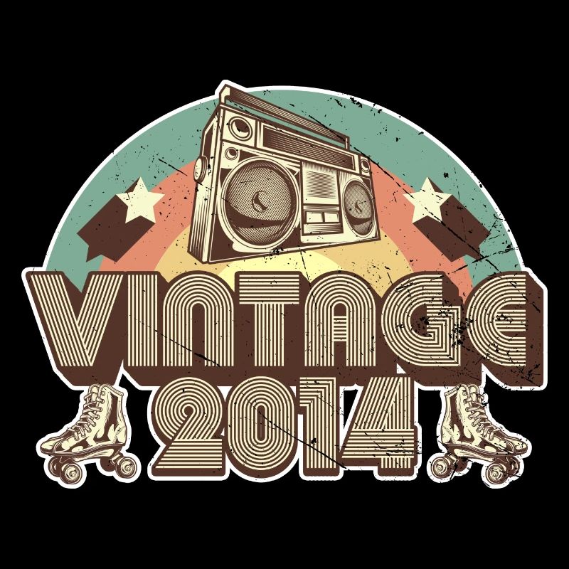 2014 Anniversaire né en 2014 Retro Vintage