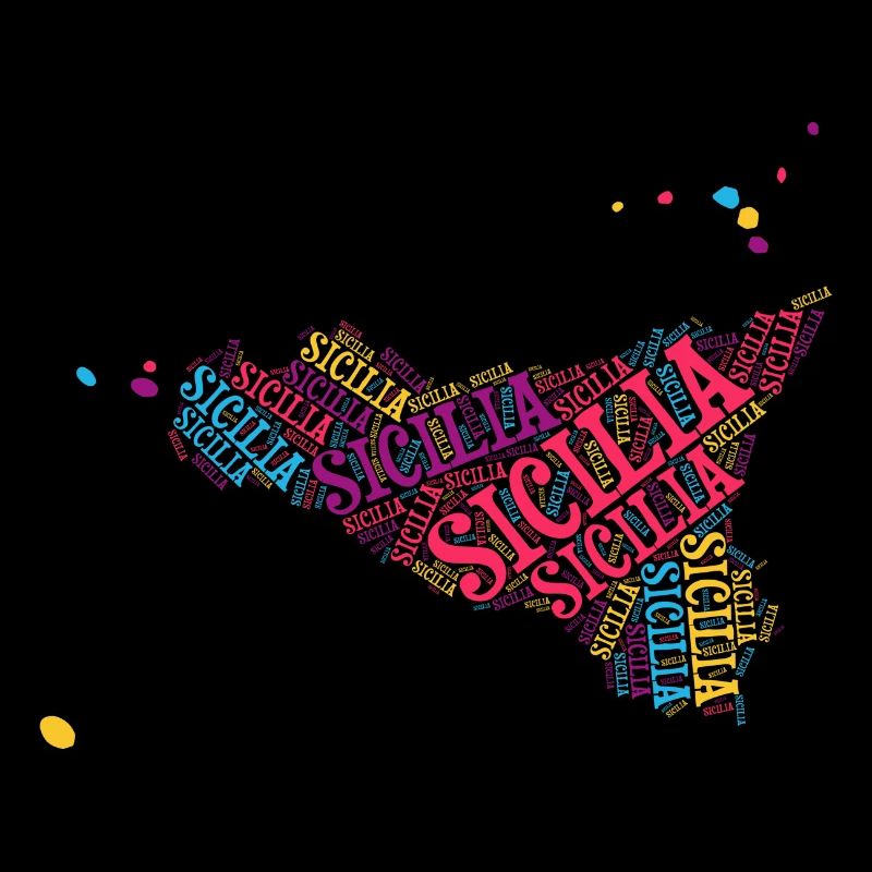 Sicily t-shirt map word cloud t-shirt