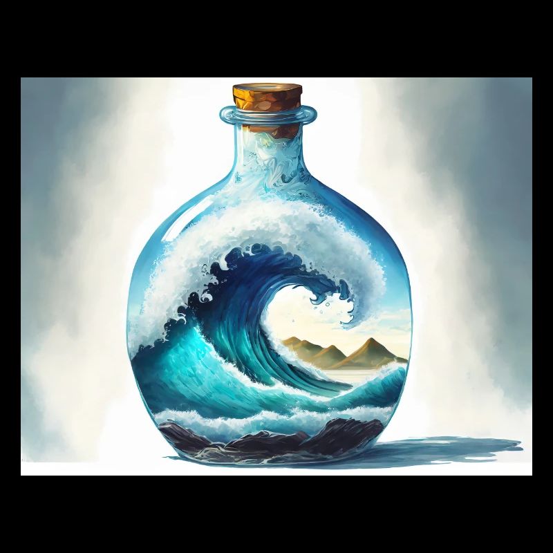 Vague monstre dans une bouteille