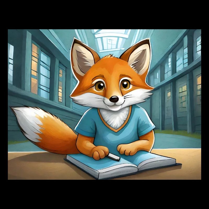 cute little fiend fox everyday life – is reading
