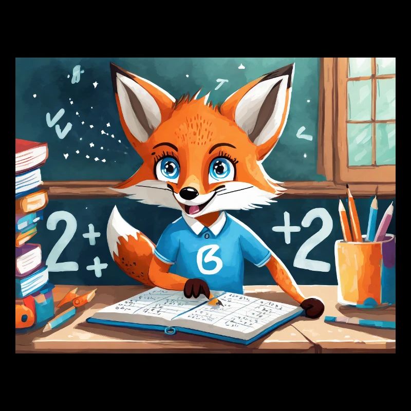 cute little fiend fox everyday life – math