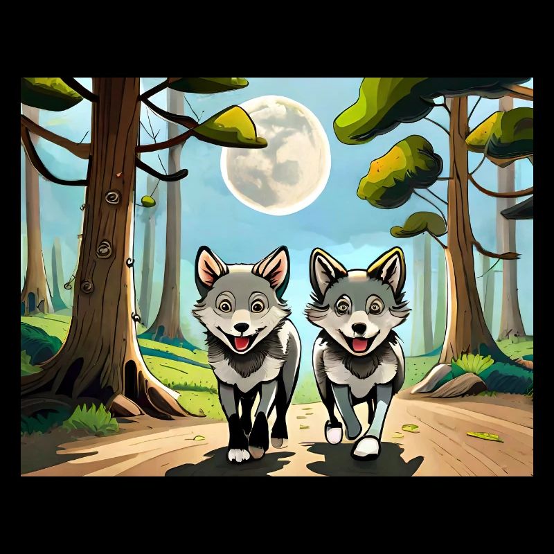 german nursery rhymes comic two little wolves