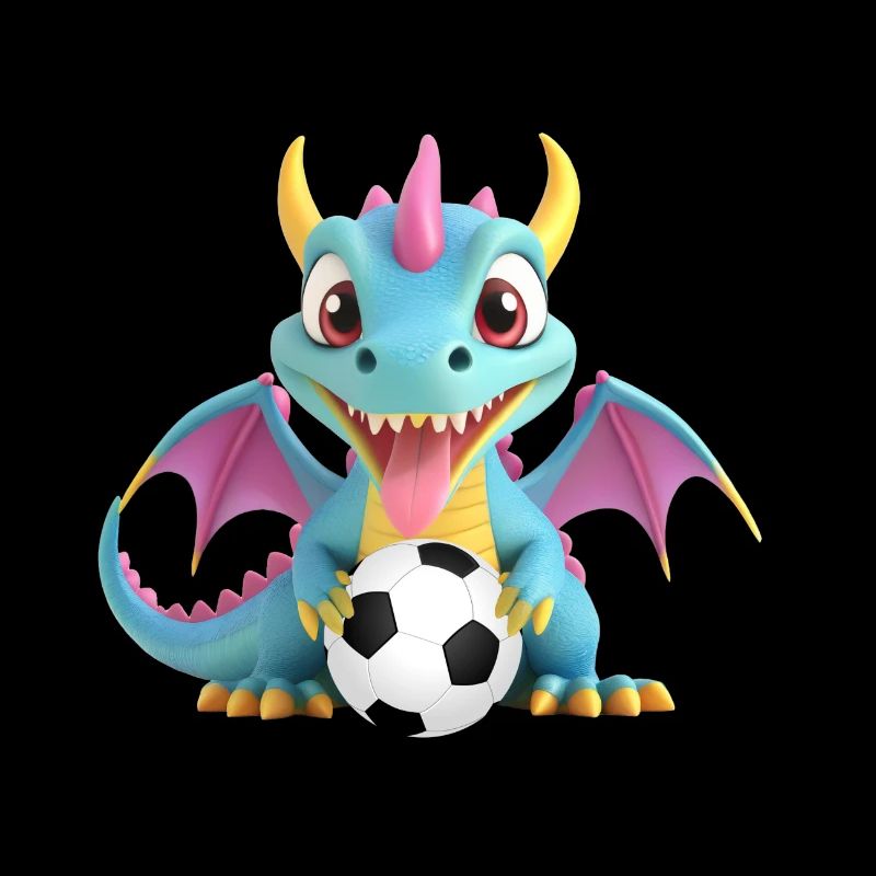 Drachen Monster mit Fussball