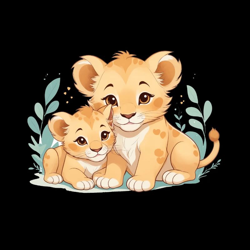 cuddling lion cubs