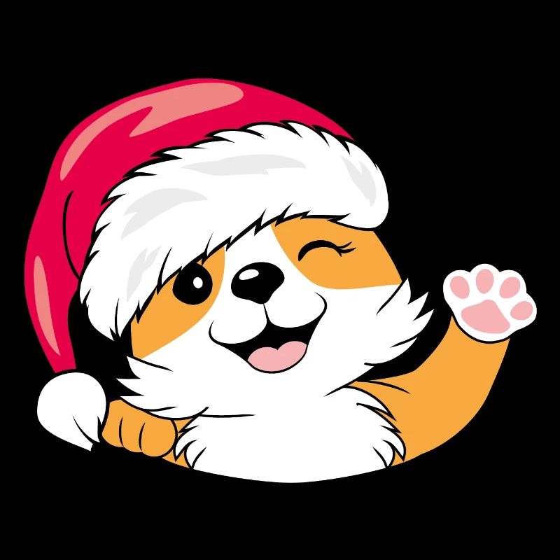 Chien Santa Corgi agitant la main