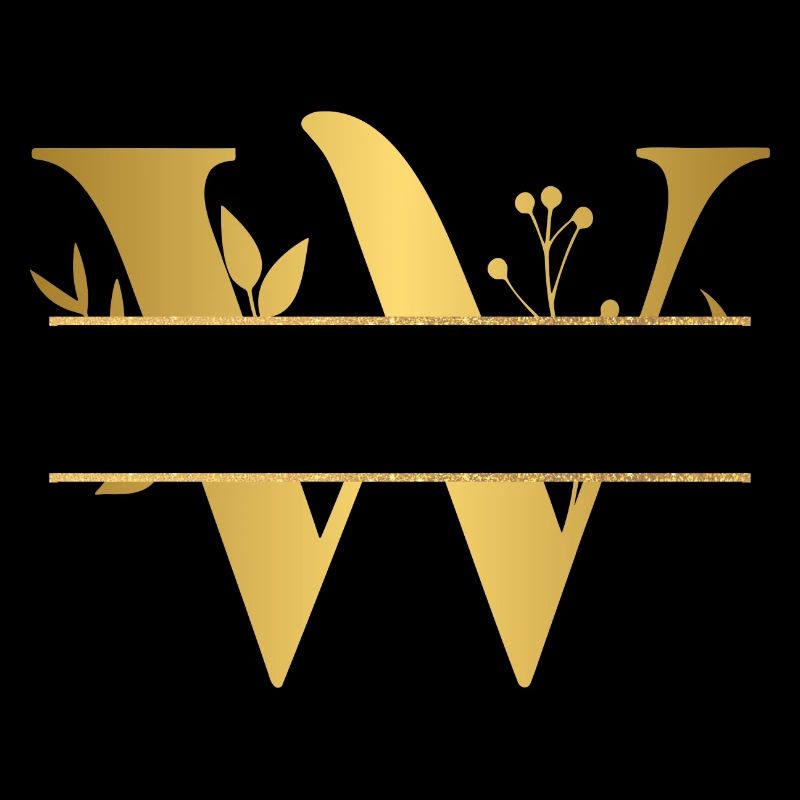 Personalisierter floraler vergoldeter Buchstabe w - Geschenkidee