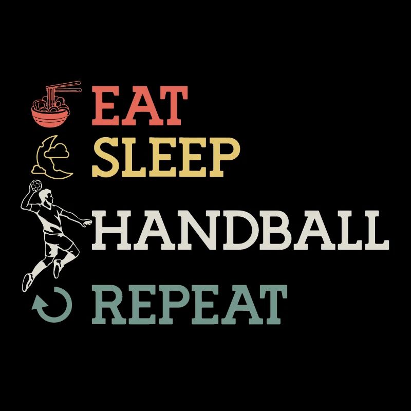 Eat Sleep Handball Repeat - Design sportif pour