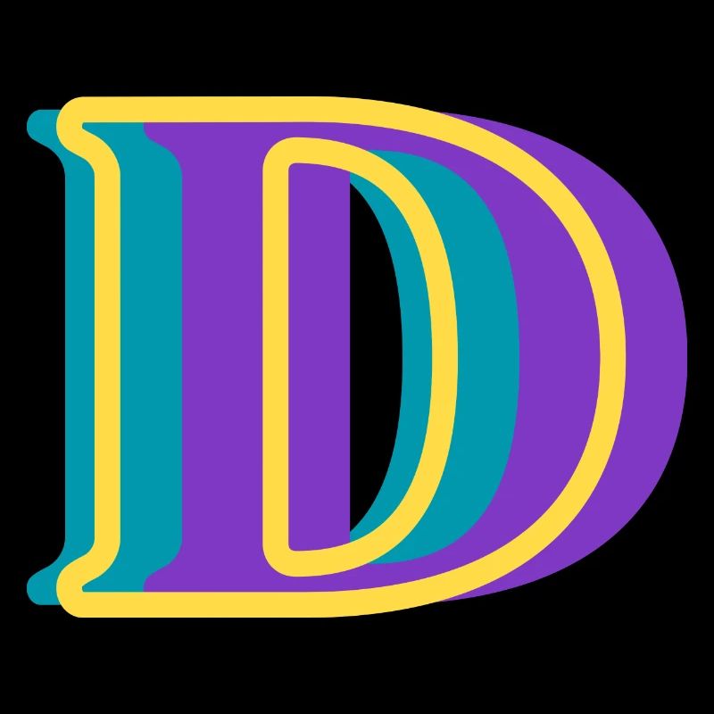 Multicolored letter d - original gift idea