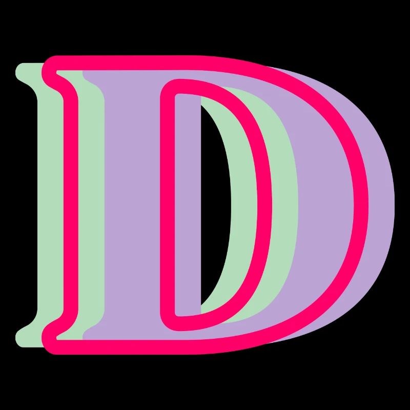 Multicolored letter d - original gift idea