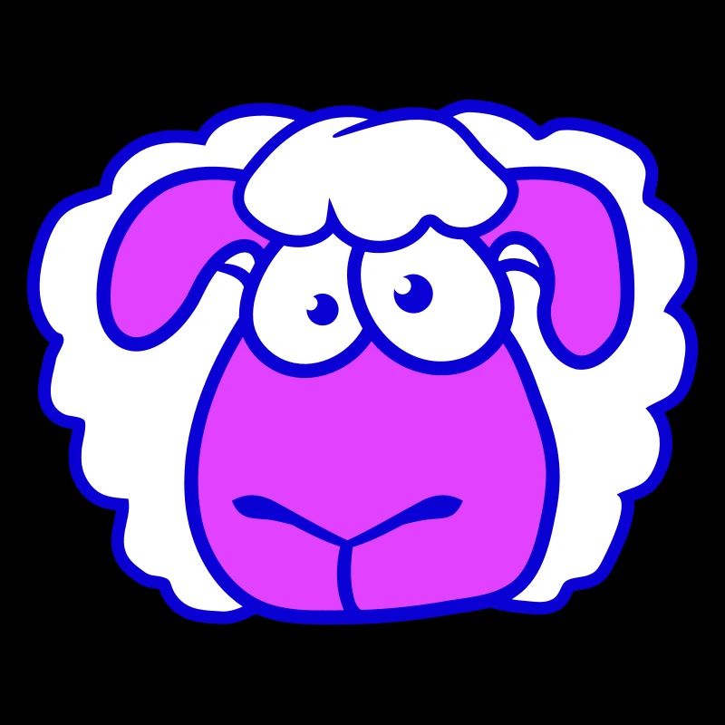 Dummes Schaf Gesicht Kopf Lustig Ängstlich Cool