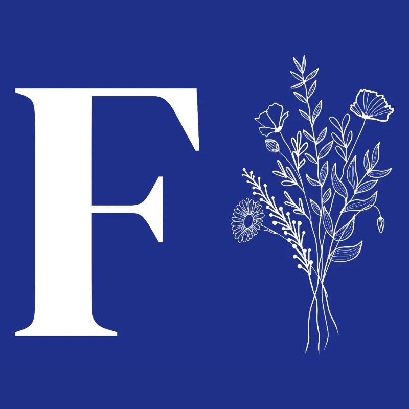 Lette f fleurs minimalistes