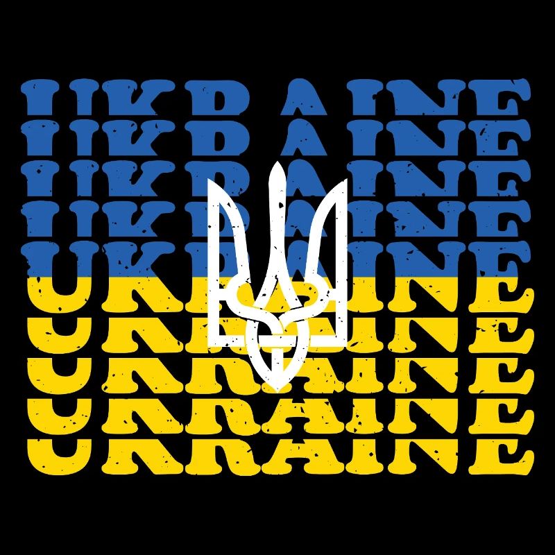 Vintage Ukrainian Flag And Trident Emblem Artwork