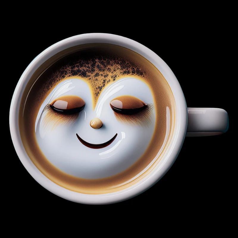 Mit einer Tasse Kaffee zufrieden in den Morgen