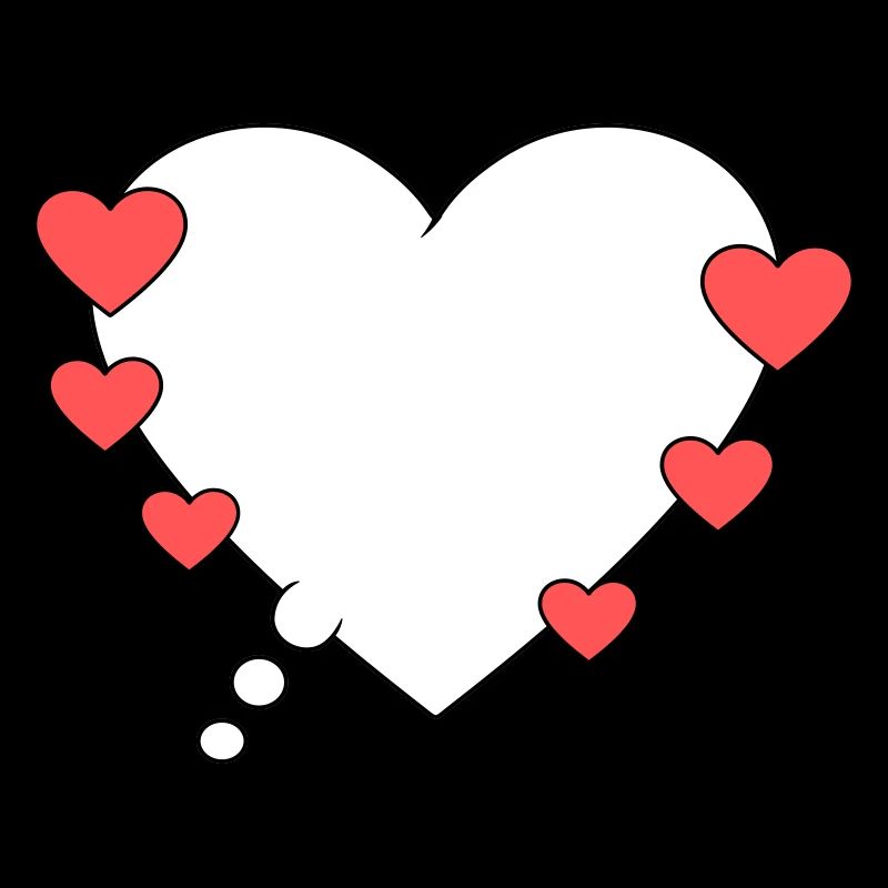Thought bubble with hearts