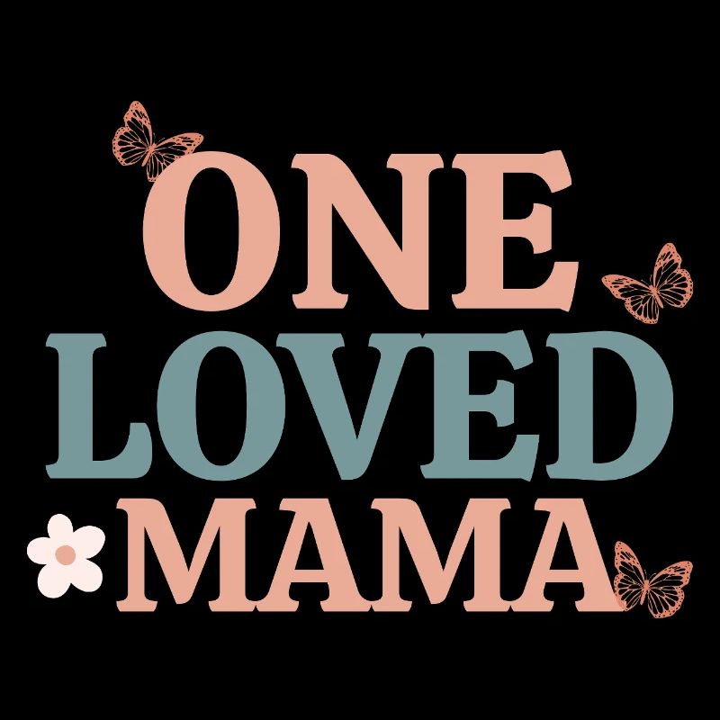 One Loved Mama Retro Butterfly Design