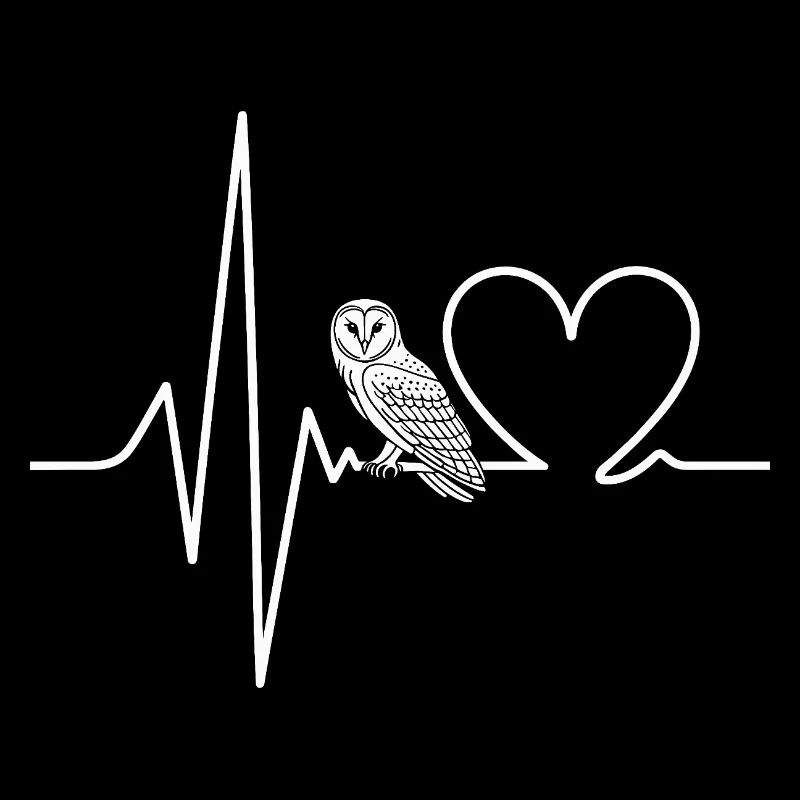 Heart Owl Heartbeat Design