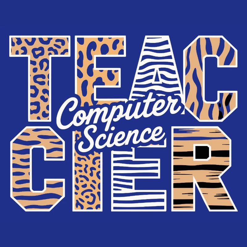 Computer Science Teacher Animal Pattern Style