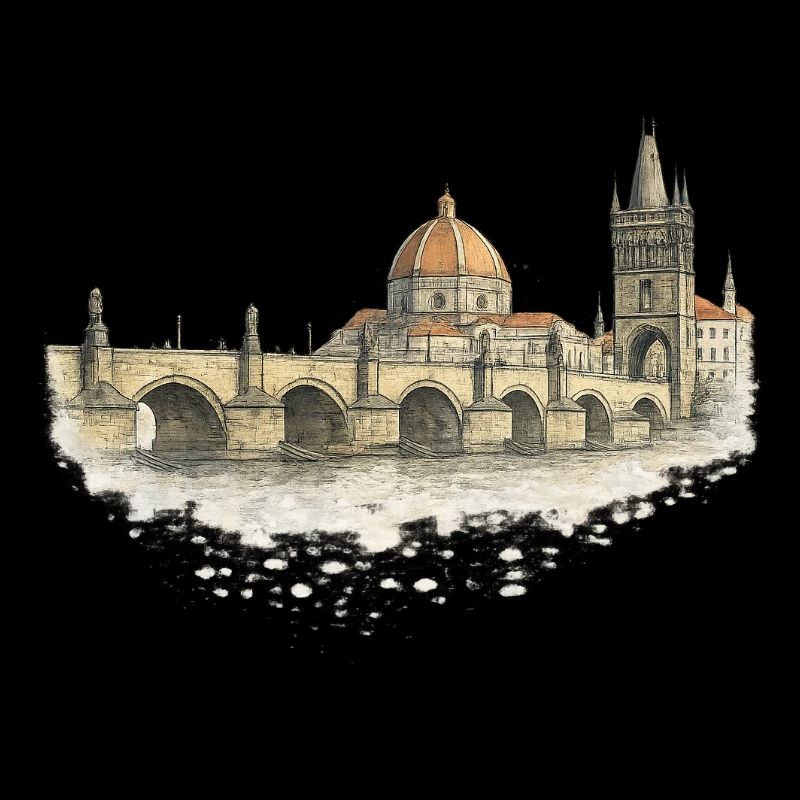 Florentine Bridge & Duomo Watercolor