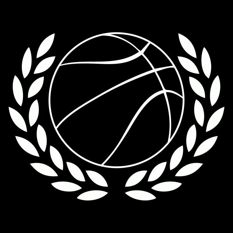 Emblème de la couronne de laurier de basket dans la couronne de laurier